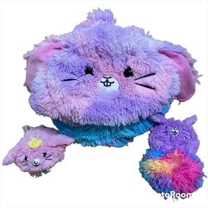 Pikmi Pops Large Rabbit Plush & 2 Small Rabbit Llama Stuffed Animals Purple Toy